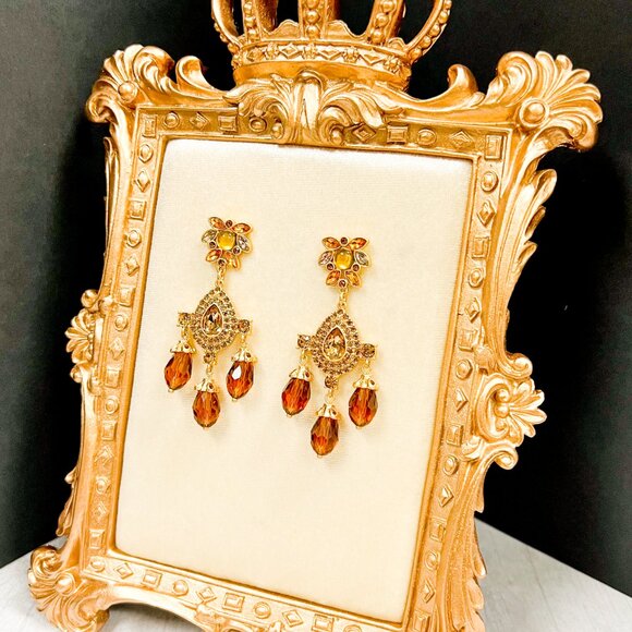 Teardrop Amber Earrings, Amber Drop Earrings, Baltic Gemstone Earrings - Picture 6 of 10